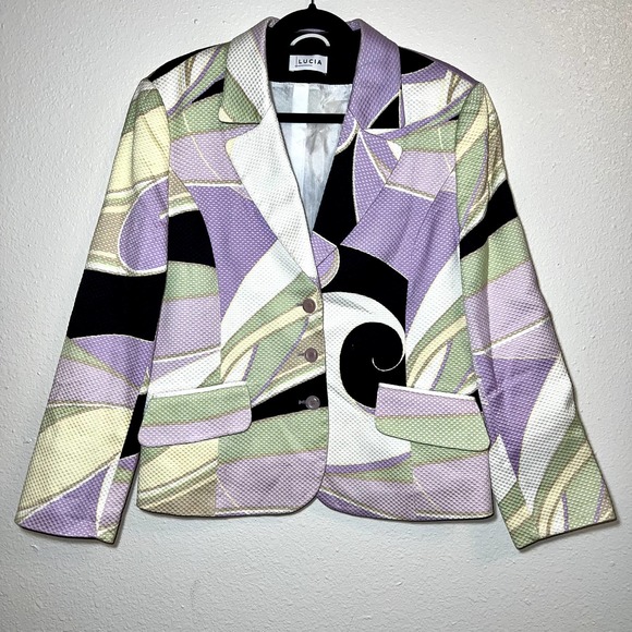 LUCIA Lavender Multi-Color Patterned Blazer - Picture 1 of 11